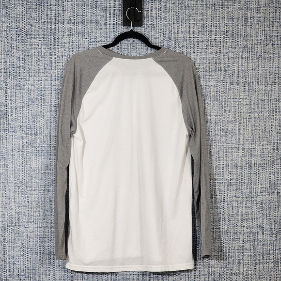 George Men's White and Gray Long Sleeve Raglan Tee - Picture 2 of 3